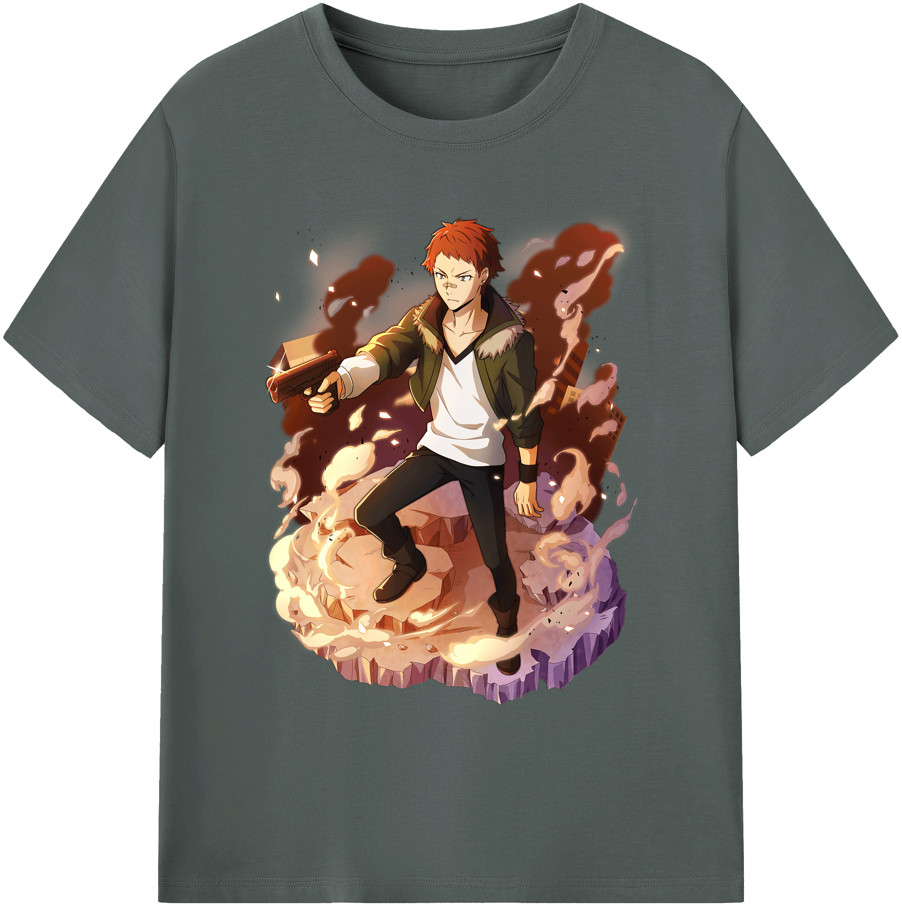 （画像用） 文豪ストレイドッグス Bungo Stray Dogs 綿100％ メンズ半袖Tシャツ｜肌触りやわらか＆通気性